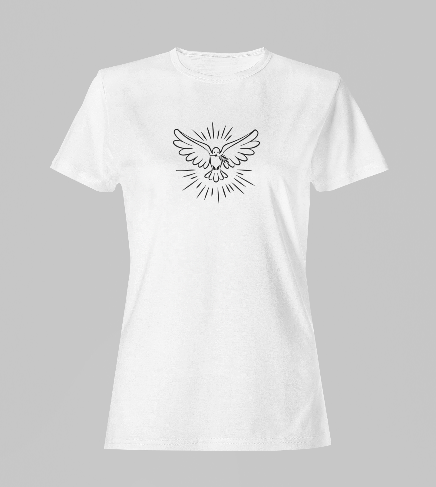 Camiseta Babylook Feminina - Espírito Santo - Branca com detalhes pretos