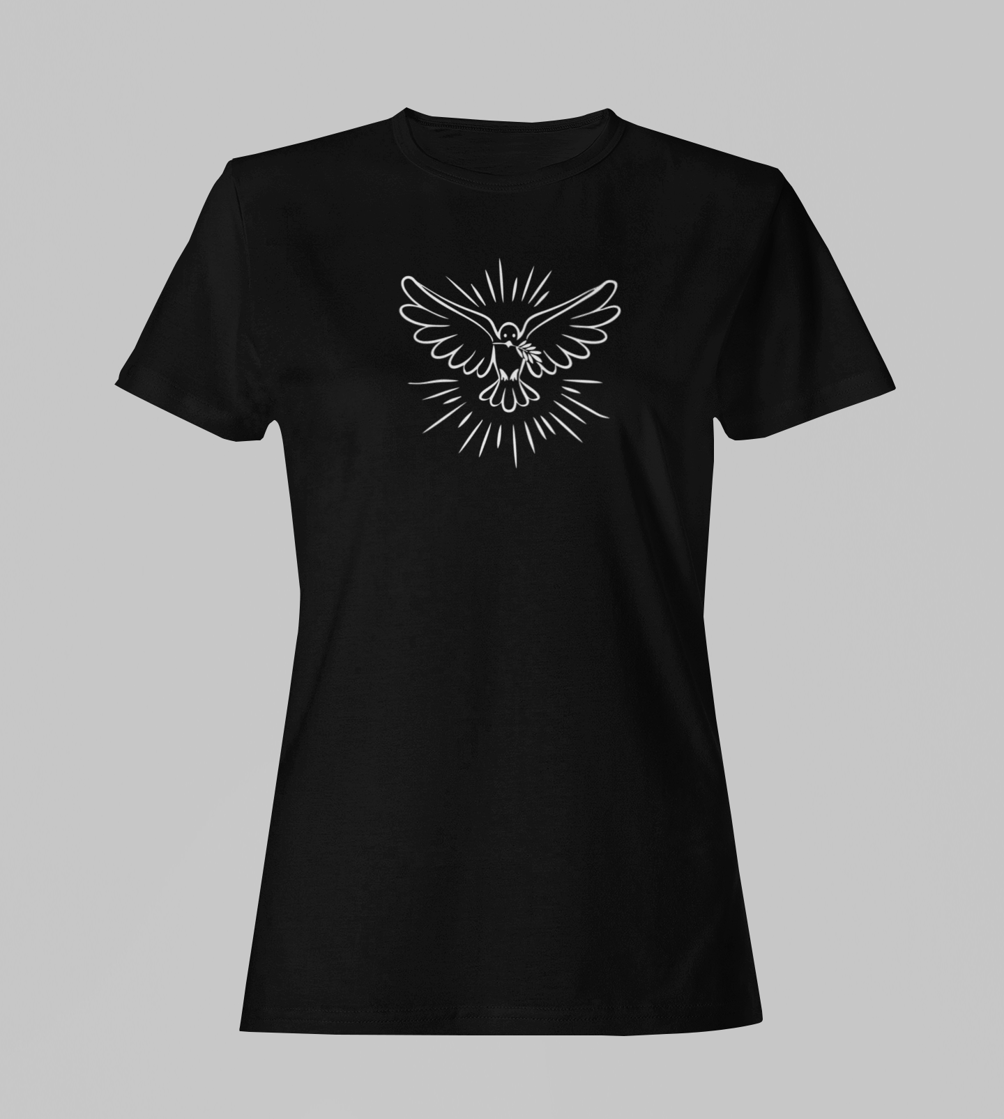 Camiseta Babylook Feminina - Espírito Santo - Preta com detalhes brancos