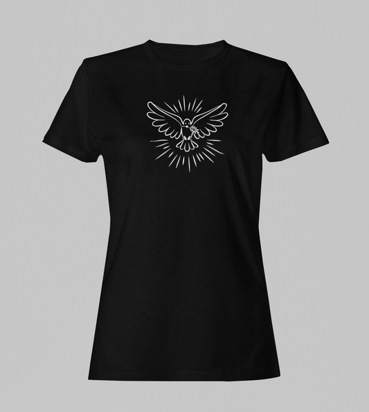 Camiseta Babylook Feminina - Espírito Santo - Preta com detalhes brancos
